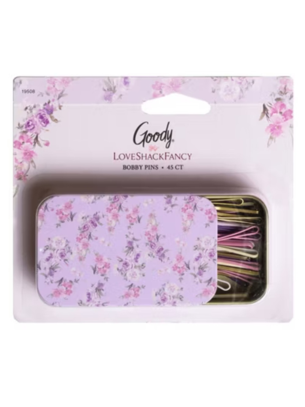 LoveShackFancy Pink & Gold Floral Tin Bobby Pins Set